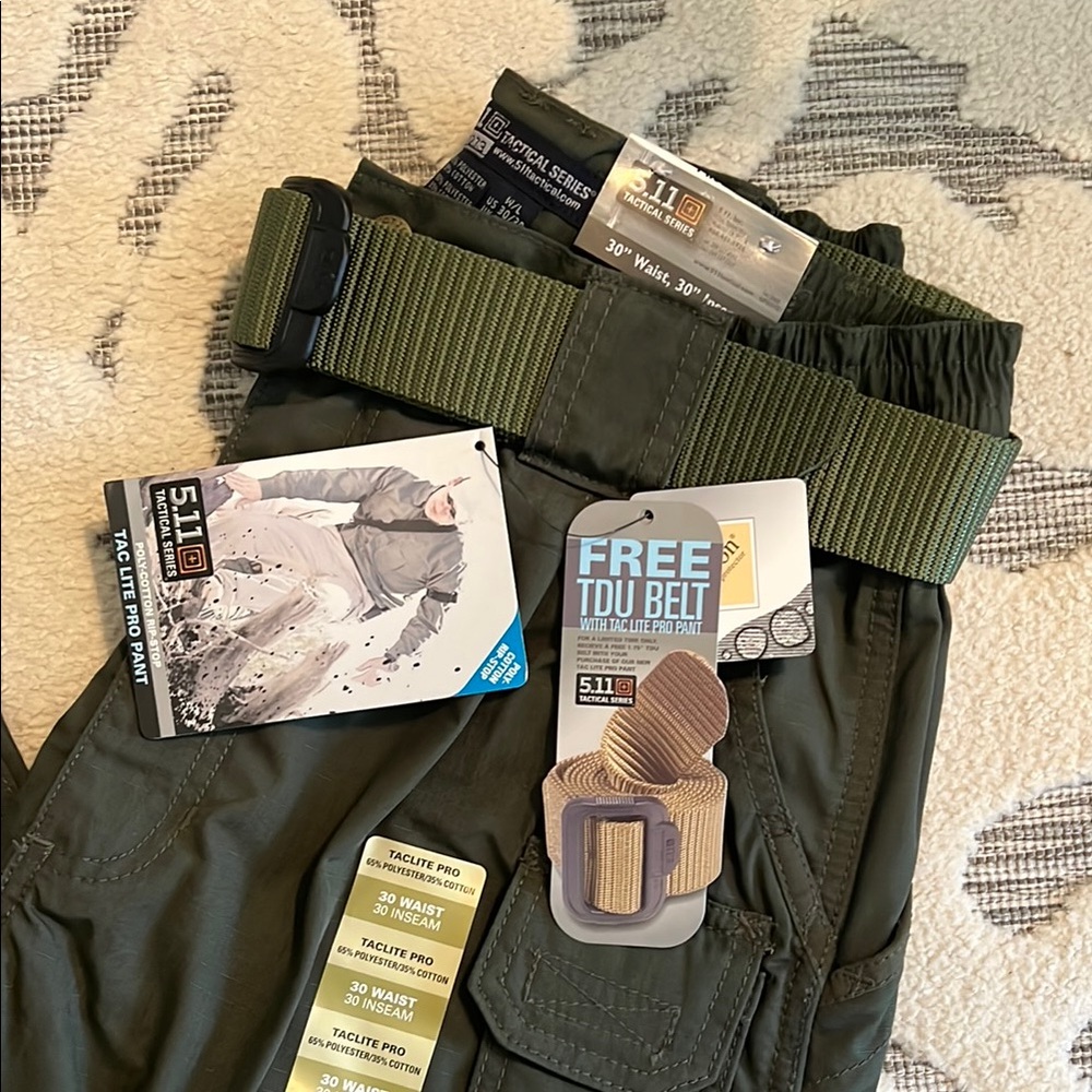 5.11 Tactical Green Pants with Belt